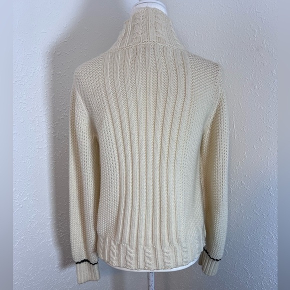 The Reeds Turtleneck Side Button Cable Knit Wool Blend Sweater - Picture 4 of 9